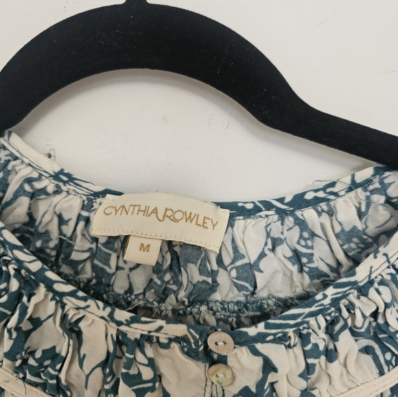 Cynthia Rowley Blue and White Floral Top - Picture 3 of 4